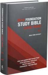 NKJV Large-Print Foundation Study Bible--hardcover, gray