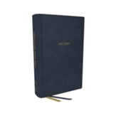 NKJV Large-Print Foundation Study Bible--soft leather-look, blue