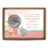 Be Strong And Courageous Pink Ribbon Soothing Stone, With Gift Box