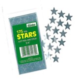 Presto-Stick Foil Star Stickers, 3/4 Silver - pack 175