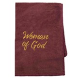Woman of God Pastor Towel. Microfiber, Burgundy