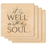 It Is Well With My Soul Maple Coasters, Set of 4