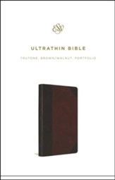 ESV UltraThin Bible (TruTone, Brown/Walnut, Portfolio Design), Leather, imitation