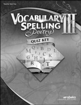 Grade 9 Vocabulary, Spelling, Poetry III Quiz Key -  Revised