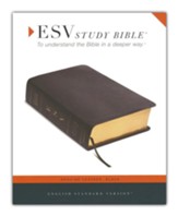 ESV Study Bible, Black Genuine Leather, Indexed