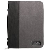 Strong And Courageous Bible Cover, Grey