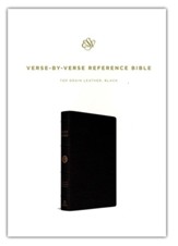 ESV Verse-by-Verse Reference Bible, Black Topgrain Leather - Slightly Imperfect