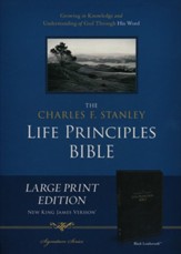 NKJV Charles F. Stanley Large Print Life Principles Bible Imitation leather, Black