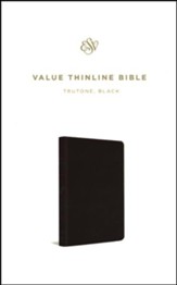 ESV Value Thinline Bible--soft leather-look, black