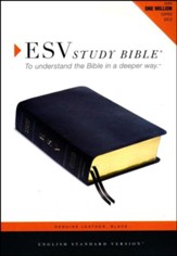ESV Study Bible, CBD Exclusive Edition; Black Genuine  Leather with Thumb Index - Imperfectly Imprinted Bibles