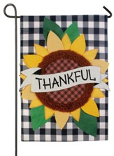 Thankful Sunflower, Small Applique Flag