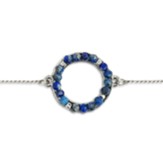 Circle Bracelet, Blue and Silver