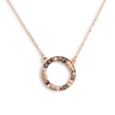Circle Necklace, Red and Rose Gold