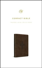 ESV Compact Bible (TruTone Imitation Leather, Olive with Celtic Cross Design)