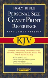 KJV Personal Size Giant Print Reference Bible, bonded leather, burgundy
