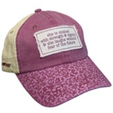 She is Clothed in Strength and Dignity Cap, Purple/Beige