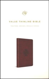 ESV Value Thinline Bible (TruTone, Brown, Mosaic Cross Design) - Slightly Imperfect