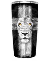Lion Of Judah Cross, Stainless Steel Mug, Black, 20 oz