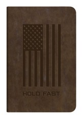 Hold Fast Flag Journal, Embossed Faux-Leather Cover, Brown
