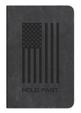 Hold Fast Flag Journal, Embossed Faux-Leather Cover, Grey