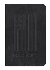 Hold Fast Flag Journal, Embossed Faux-Leather Cover, Black