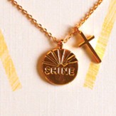 Let Your Light Shine Necklace, Gold Plated Brass