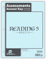 BJU Press Reading 5 Assessments Answer Key (3rd Edition)