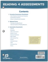 BJU Press Reading 4 Assessment & Key (2nd Edition)