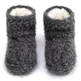 Adult Slipper Booties, Charcoal, Small
