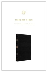 ESV Thinline Bible--top-grain  leather, black
