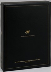 ESV Heirloom Single-Column Personal-Size Bible--goatskin leather, black