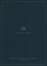 ESV Heirloom Single-Column Personal-Size Bible--goatskin leather, blue