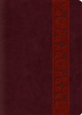 ESV Study Bible, Large-Print--soft leather-look, mahogany with trellis design (indexed)