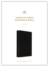 ESV Verse-by-Verse Reference Bible--soft leather-look, black - Slightly Imperfect