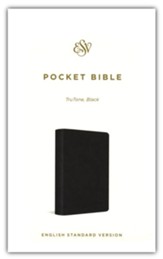 ESV Pocket Bible--soft leather-look,  black