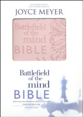 Battlefield of the Mind Bible: Renew Your Mind Through the Power of God's Word, Imitation Leather, pink