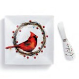Cardinal Wreath Plate with Spreader Set