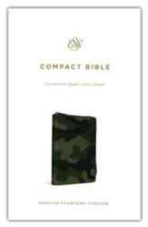 ESV Compact Bible--cloth/canvas with zipper, camo design