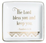 The Lord Bless You and Keep You Trinket Dish, White