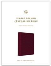 ESV Single-Column Journaling Bible--soft leather-look, raspberry