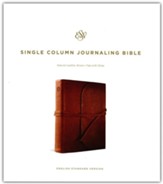 ESV Single Column Journaling Bible  (Brown, Flap with Strap), Leather, real - Slightly Imperfect