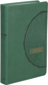 The Message Large-Print Deluxe Gift Bible--soft leather-look, green