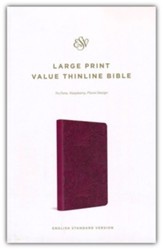 ESV Large Print Value Thinline Bible (TruTone, Raspberry, Floral Design), Soft imitation leather