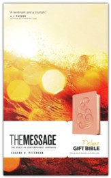 The Message Deluxe Gift Bible, LeatherLike, Pink and Gold Waves