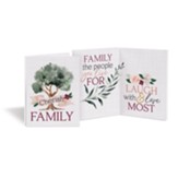 Cherish Family, Bifold Wooden Mini Keepsake Card