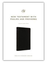 ESV New Testament with Psalms and Proverbs Black Genuine Leather