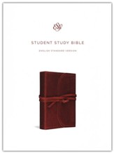 ESV Student Study Bible, Brown Natural Leather with Flap & Strap