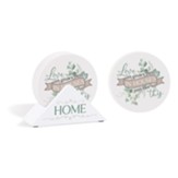 Home. Love Grows Best In Houses Just Like This Coasters, Set of 4