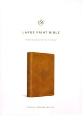 ESV Large Print Bible--imitation  leather, nubuck caramel