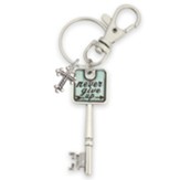 Never Give Up Key with Cross, Keyring